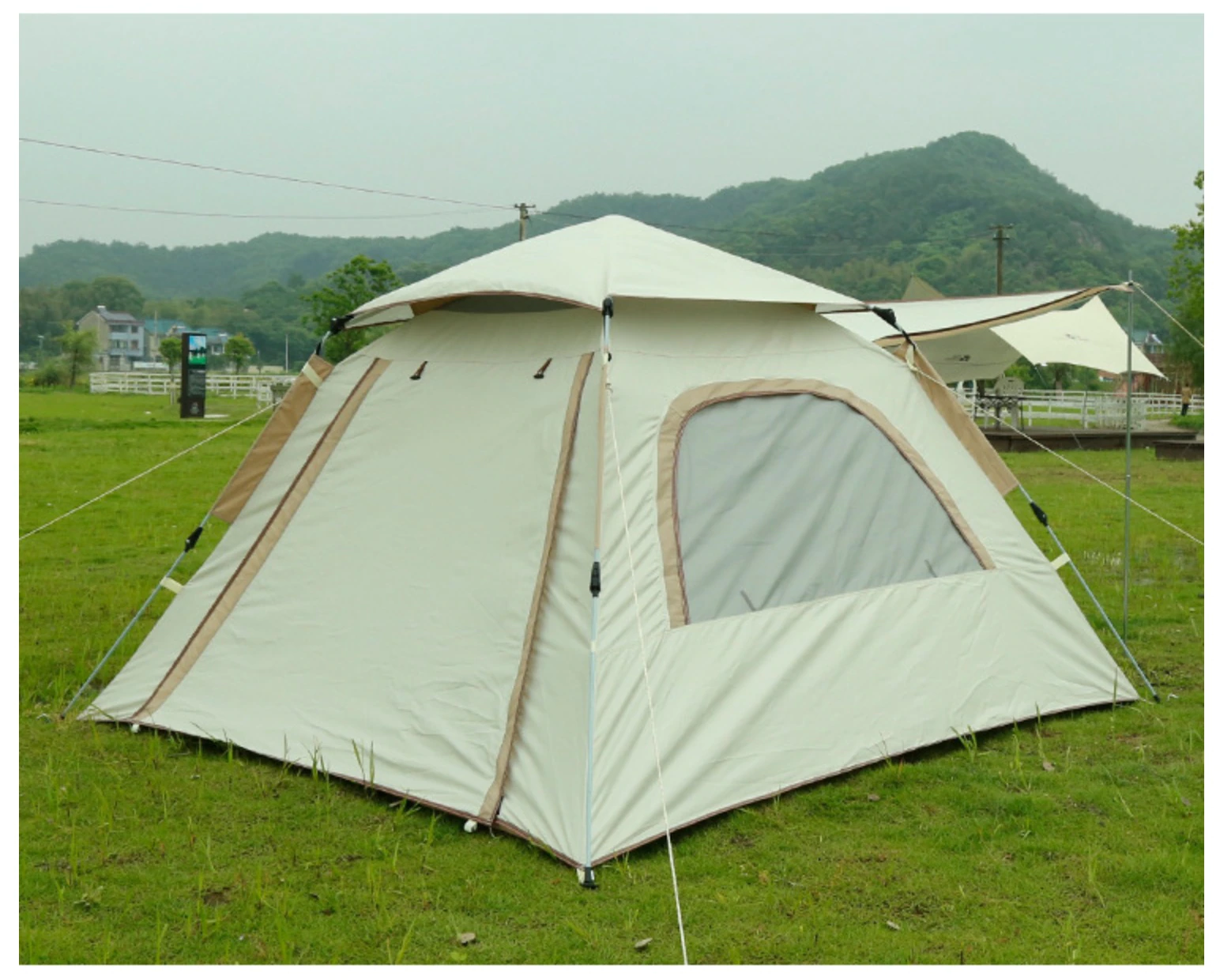 Cheap Goat Tents Ango Pop Up Tent Automatic Tent Outdoor Portable Folding 3 Person Family Tent for Camping Park Picnic   